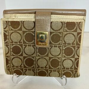 Salvatore Ferragamo Leather & Canvas Compact Wallet